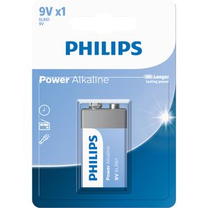 Bateria Philips alcalina 9V com 1 unidade 6LR61P1B/59