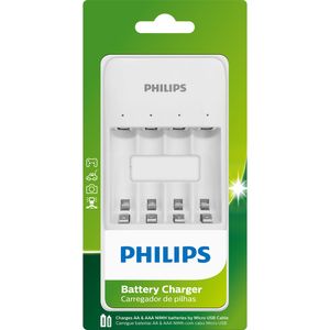 Carregador Philips Micro-USB de pilha recarregável AA e AAA SCB3400NB/59