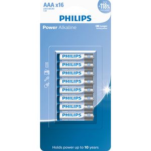 Pilha Philips alcalina AAA 1.5V com 16 unidades LR03P16B/59