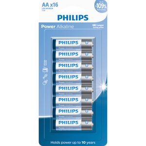 Pilha Philips alcalina AA 1.5V com 16 unidades LR6P16B/59