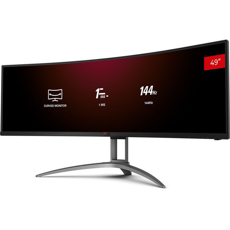 Monitor-Gamer-AOC-AGON-49--Curvo-Super-Ultrawide-144Hz-1ms-AG493QCX