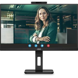 Monitor AOC 24" para Videoconferência Hello Webcam e USB C 24P3CW